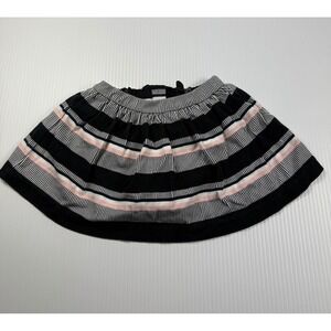 Kate Spade Skirt The Rules Striped Gold‎ Zipper Black Pink White 24M